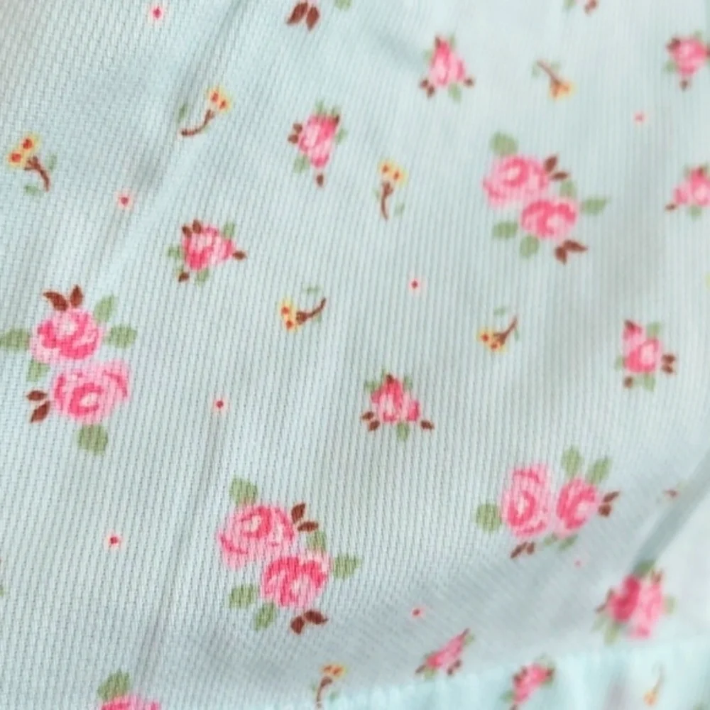 Laura Ashley Turquoise Blue Floral Smocked Tieback Dress with bloomers- sz 9 mos